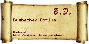 Busbacher Dorina névjegykártya